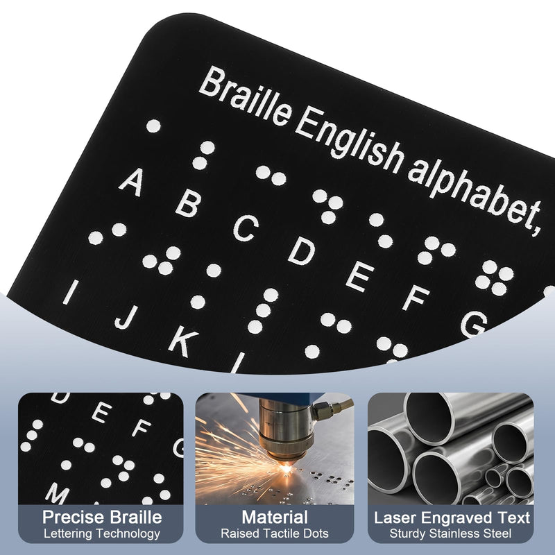 Braille Alphabet Board with Raised Dots, Learn Braille Label Punctuation Help Tool Number Letter Learning Fingerboard for Blind People Beginners Learn Teaching Aid (8.27'' x 7.48'')