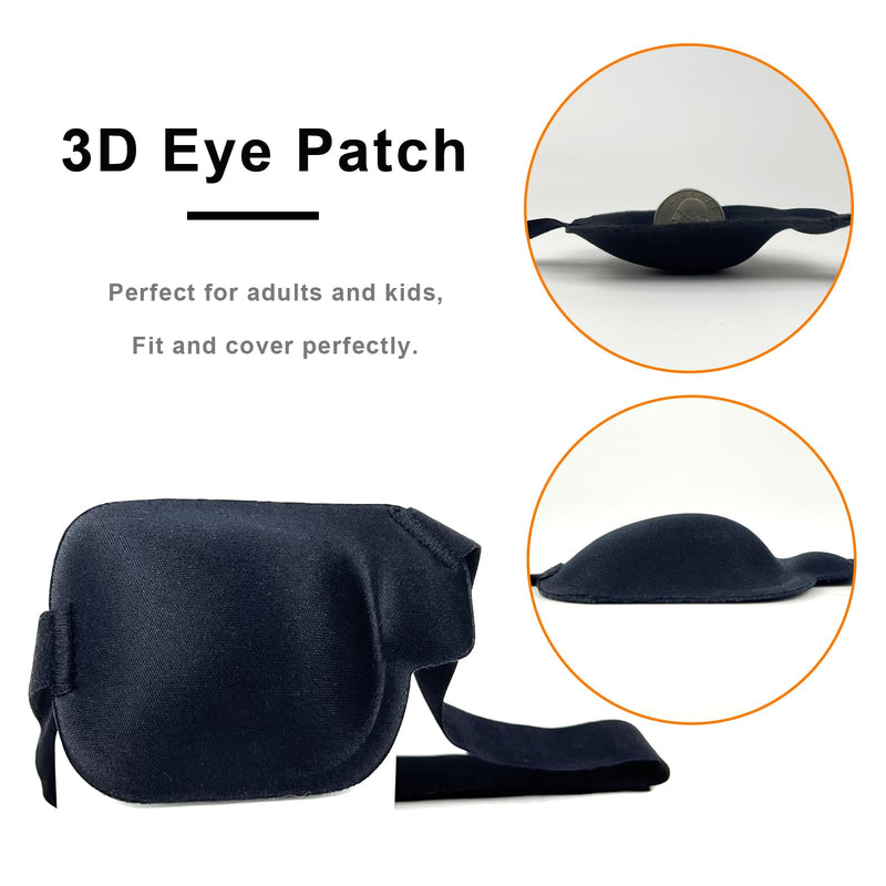 Eye Patch, 2PCS Medical Eye Patches for Adults Kids, 3D Amblyopia Lazy Eye Patches for Left Eye (left)