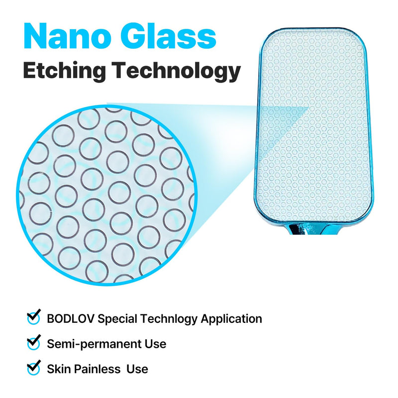 BODLOV Duo, Callus Removal and Hair Erase in ONE, Nano Glass, Foot File, Wet and Dry Skin, Skin Painless and Safety, Water Washing, Ergonomic Design, Hygiene to USE, Dual Care, Exfoliation, 2 in 1