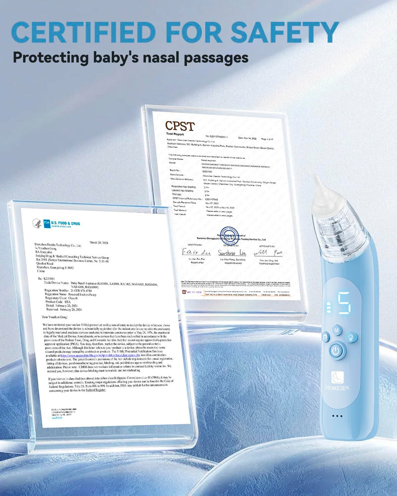 [Australia] - Nasal Aspirator for Baby, Electric Baby Nose Suction with 5 Adjustable Levels Suction, USB-C Rechargeable Mucus Cleaner with Lights and Music, Baby Nasal Aspirator for Toddler with 3 Silicone Tip 
