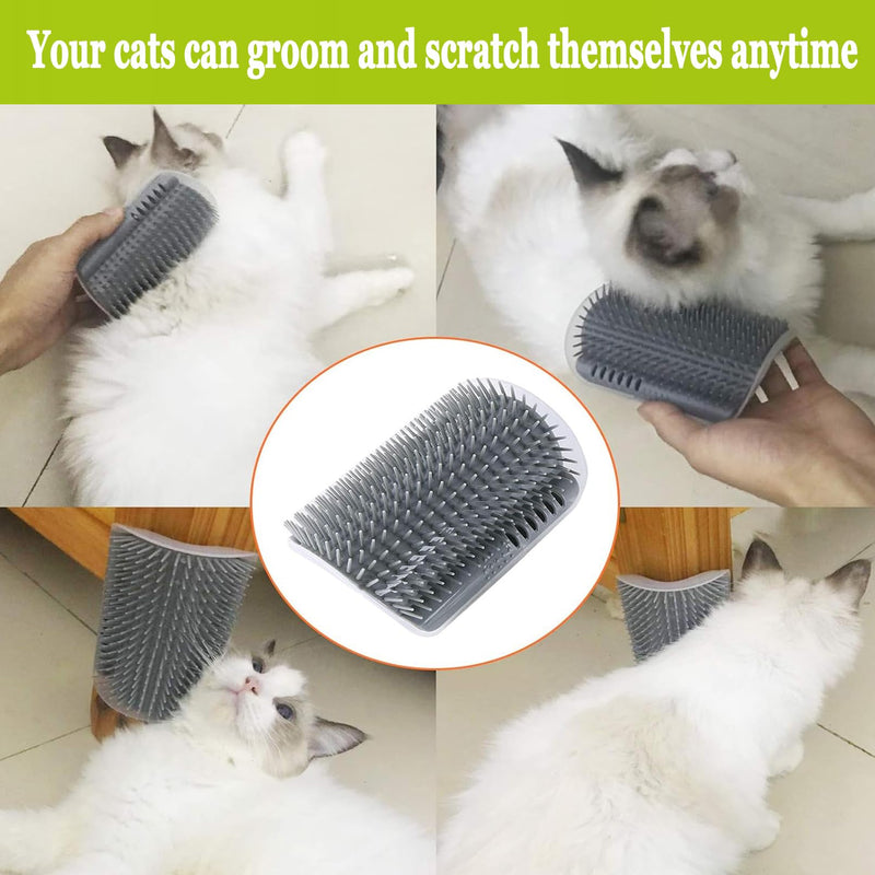2 Pack Cat Self Groomer,Cat Self Grooming Corner Scratcher with Catnip,Massage Comb Brush for Long & Short Fur Cats Dogs - PawsPlanet Australia