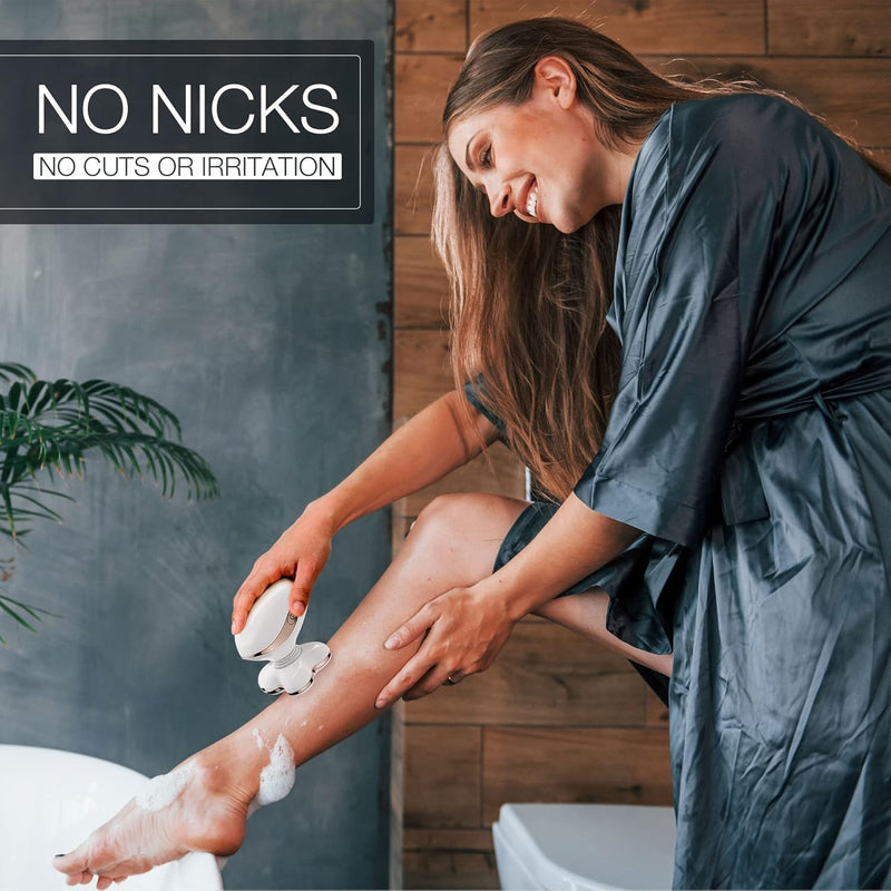 [Australia] - Electric Razors for Womens, 2-in-1 Best Shaver for Women, Rechargeable Trimmer with Detachable Head for Women's Legs, Bikini, Face, Lips Hairs, Cordless Wet Dry Facial Hair Removal for Women 