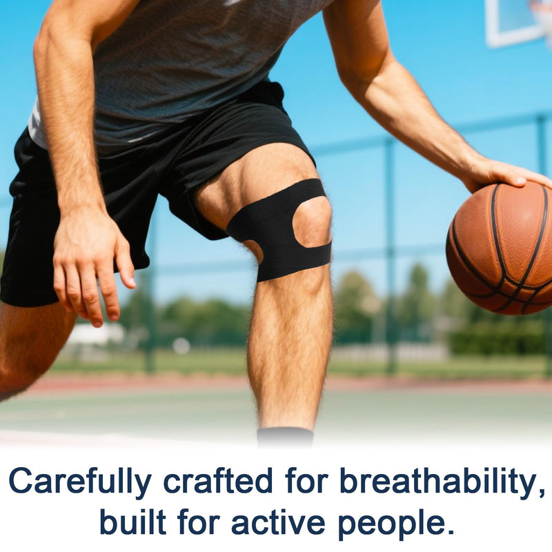 16pcs Patella Tendon Support Tape, Pre-Cut Kinesiology Tape Knee Strap Support Patch Stickers Protect Breathable Elastic Kinetic Muscle Strips Protector for Athletic Sports Running Basketball Tennis