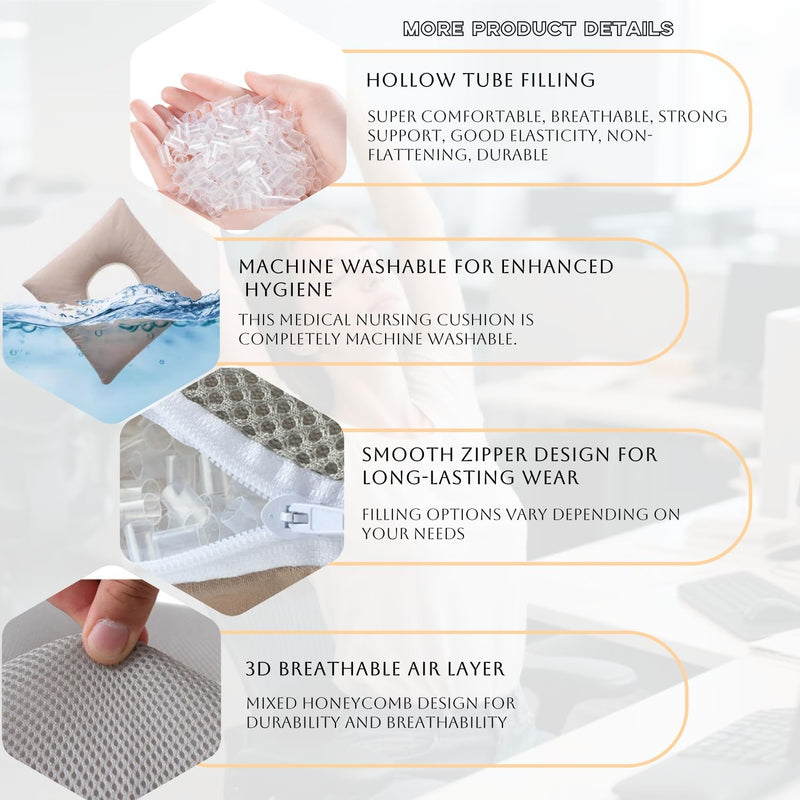 [Australia] - Pressure Ulcer Cushion,Bed Sore Cushions,Donut Pillow for Bed sores,Soft,Breathable and Pressure Relief Sciatica Pillow Anti-Decubitus Pad for Seniors,Pregnant and Post-Surgery Brown Small 