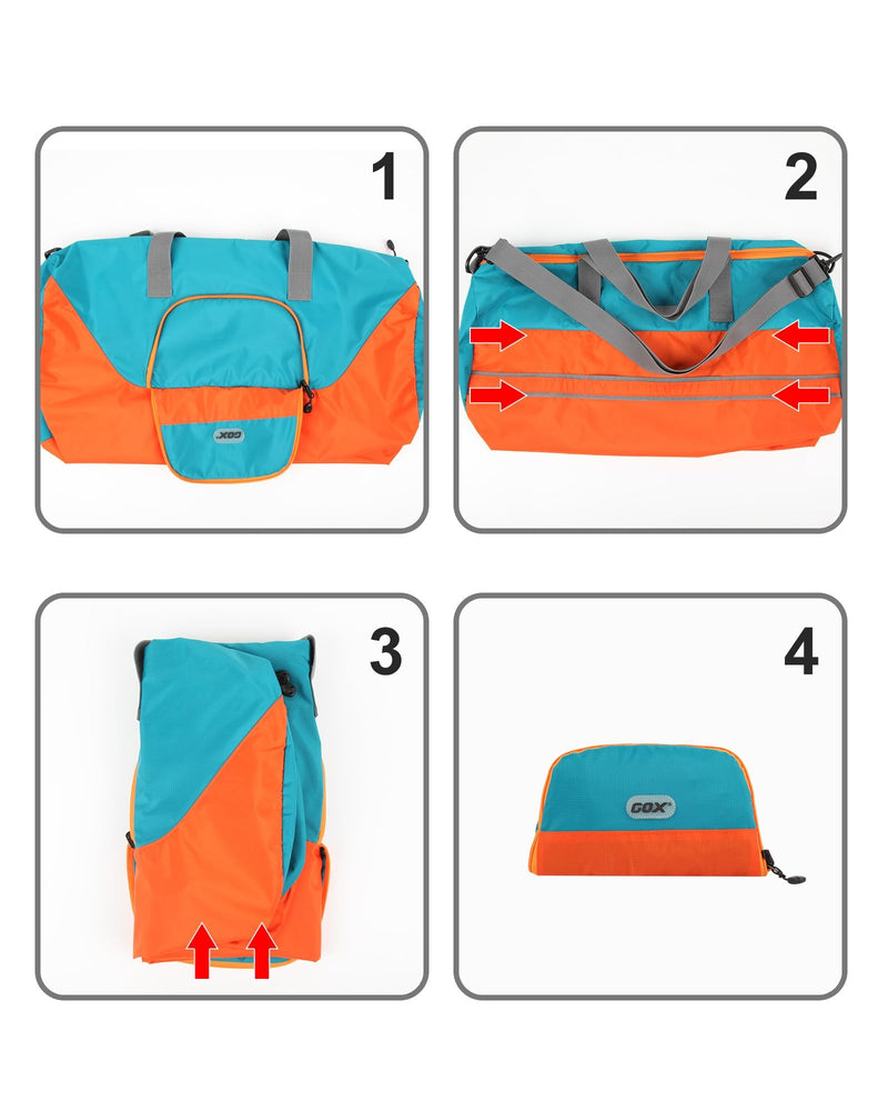 Packable Nylon Compact Foldable Large Duffle Bag for Travel Carry On Bag | Travel Duffle Bag Light Men Sports Duffel Bags Tote Turquoise