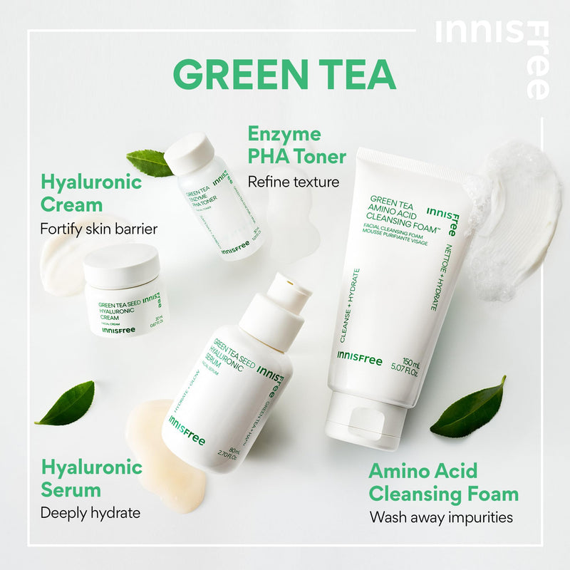 [Australia] - innisfree Hydration Heroes with Green Tea, Routine Kit with Korean Skincare Serum, Cleanser, Toner, and Cream (Packaging May Vary) 