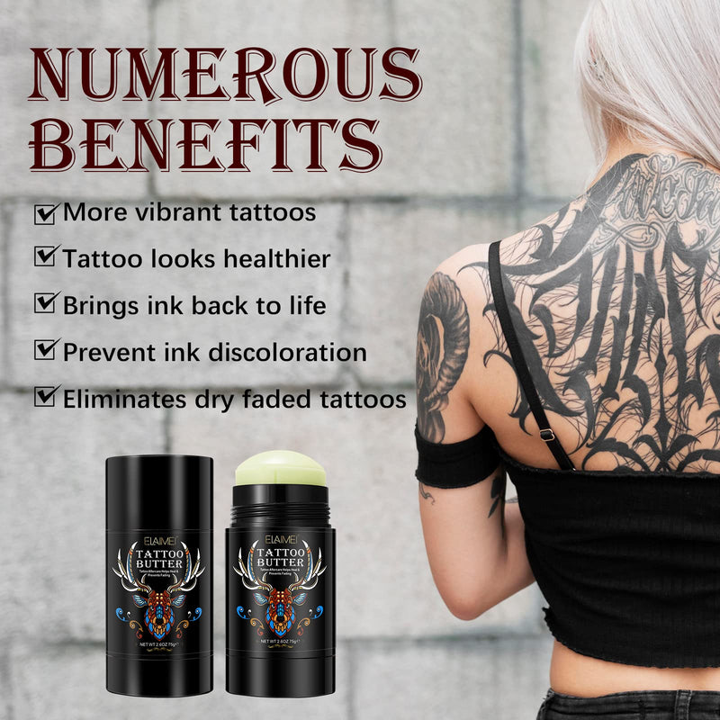 [Australia] - Tattoo Aftercare Butter Balm, 2.6 oz, Old & New Tattoo Moisturizer Healing Brightener for Color Enhance, Natural Organic Tattoo Cream 2.6 Ounce (Pack of 1) 