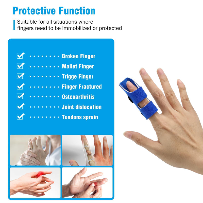 [Australia] - Wepai Pack of 5 finger splints for little finger, ring finger, middle finger, index finger and thumb, finger support for stiffness of joints, fracture of fingers and immobilization of knuckles A 