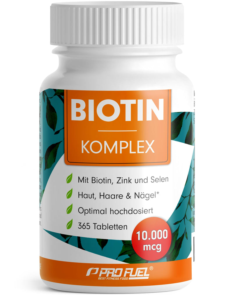 [Australia] - Biotin high dose 10,000 mcg - hair growth, skin & nails - biotin + zinc + selenium - 365 tablets - biotin complex 100% vegan - laboratory tested with certificate - supply pack for 1 year Biotin complex 91 g (pack of 1) 