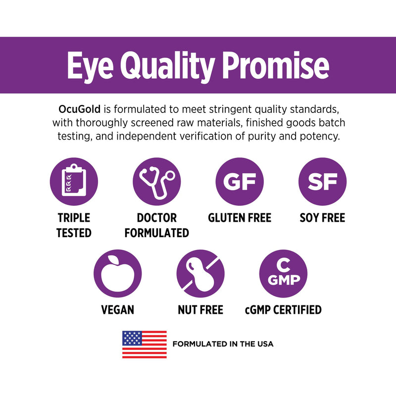 [Australia] - DOCTORS' PREFERRED Clinical-Grade OcuGold with Lutein and Zeaxanthin, Bilberry, Saffron for Macula & Retina Health, Digital Eye Strain, Eye Fatigue and Visual Performance - 30 Vegan Capsules 