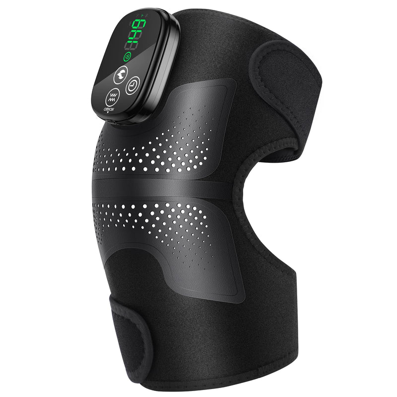 Knee Massager, Cordless Heated Knee Brace Wrap, Rechargeable Knee Massager for Knee Shoulder Elbow Pain Relief, Heating Knee Brace Support for Arthritis/Joint Stiff/Muscle Strain