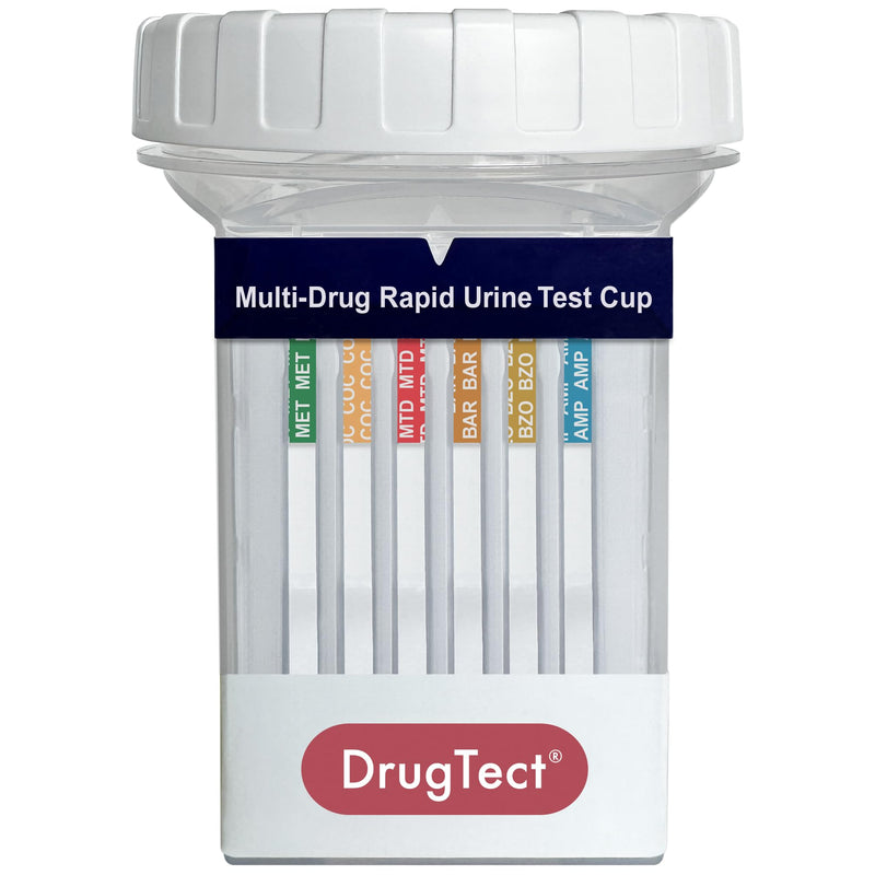 DrugTect 18 Panel Drug Test Cup - CLIA Waived Fentanyl - 1 Pack | Urine Drug Screening: 6-MAM, AMP, BAR, BUP, BZO, COC, EDDP, FYL, MDMA, MET, MOP, MTD, OXY, PCP, PPX, TCA, THC, TRA