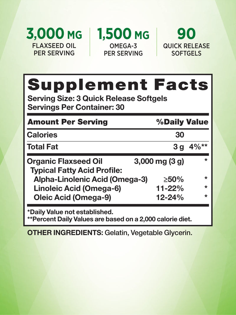 [Australia] - Flaxseed Oil Softgels | 90 Count | Cold Pressed, Non-GMO & Gluten Free Supplement | by Nature's Truth 