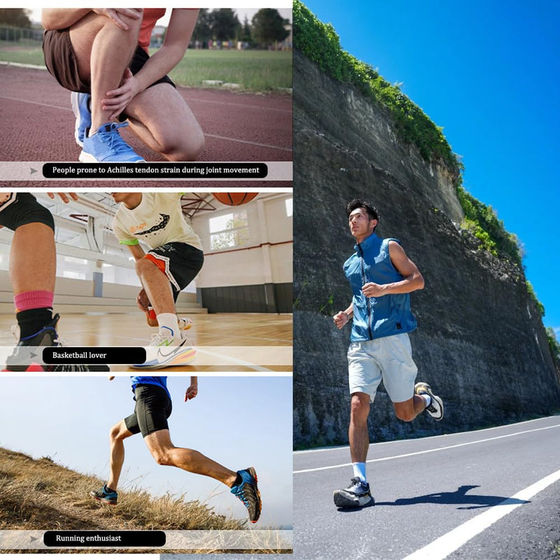 [Australia] - Precut Kinesiology Tape for Achilles Tendon, 8 PCS Achilles Tendonitis Relief Athletic Tape, Waterproof & Breathable, Enhance Elastic Kinesiology Athletic Tape for Achilles and Muscle Support 