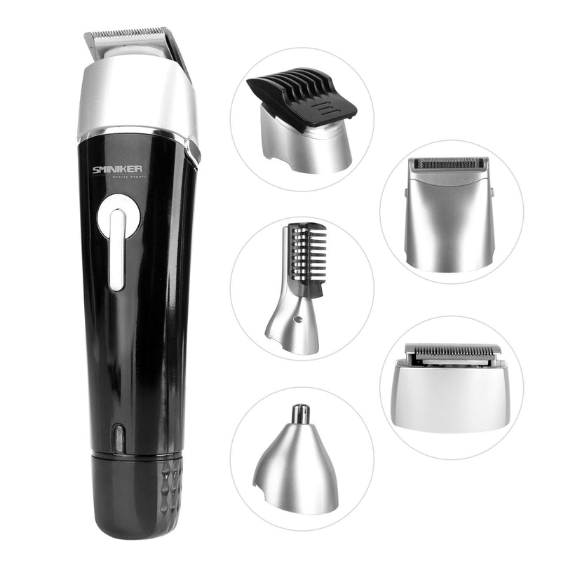[Australia] - SMINIKER Professional 5 in 1 Multi-functional Waterproof Man's Grooming Kit Hair Clippers Beard Trimmer Kit Body Groomer Kit of Mustache Trimmer Nose Hair Trimmer Precision Trimmer 