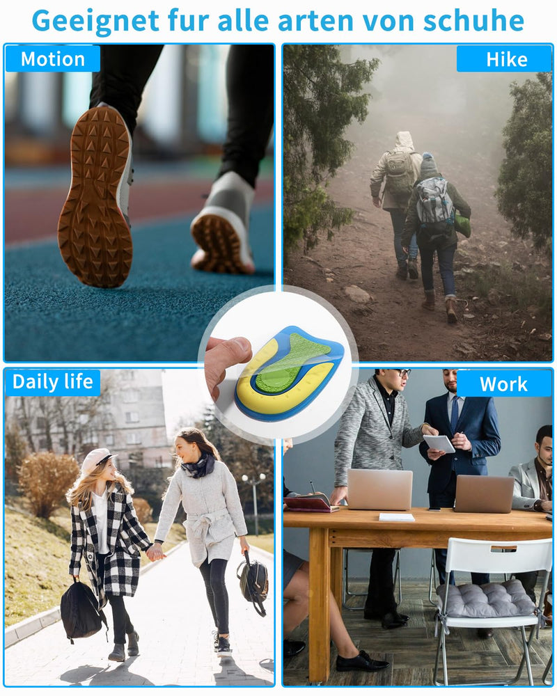 [Australia] - Toaren 5 pairs of heel spur insoles (size L) heel pads made of silicone gel, heel cushion orthopedic, women and men, heel gel cushion, soft gel insoles for relief from plantar fasciitis and heel spurs 5 blue 