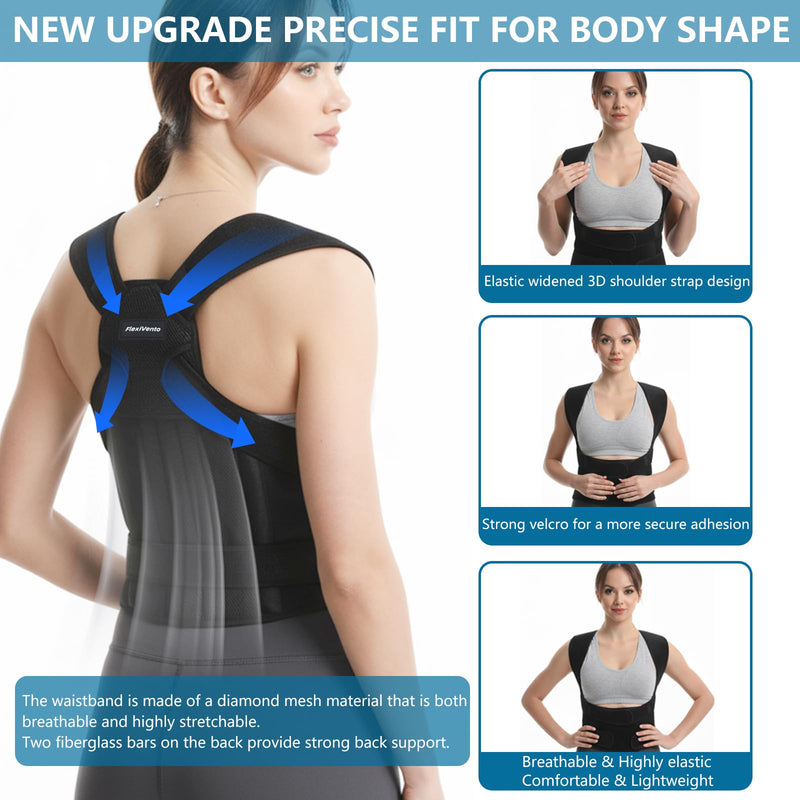 Posture Corrector for Women and Men, Upper Back Brace Adjustable Lightweight for Scoliosis, Neck Shoulder & Upper/Lower Back Pain Relief, Easy-on/off Back Straightener Posture Corrector, Under Clothes X-Large
