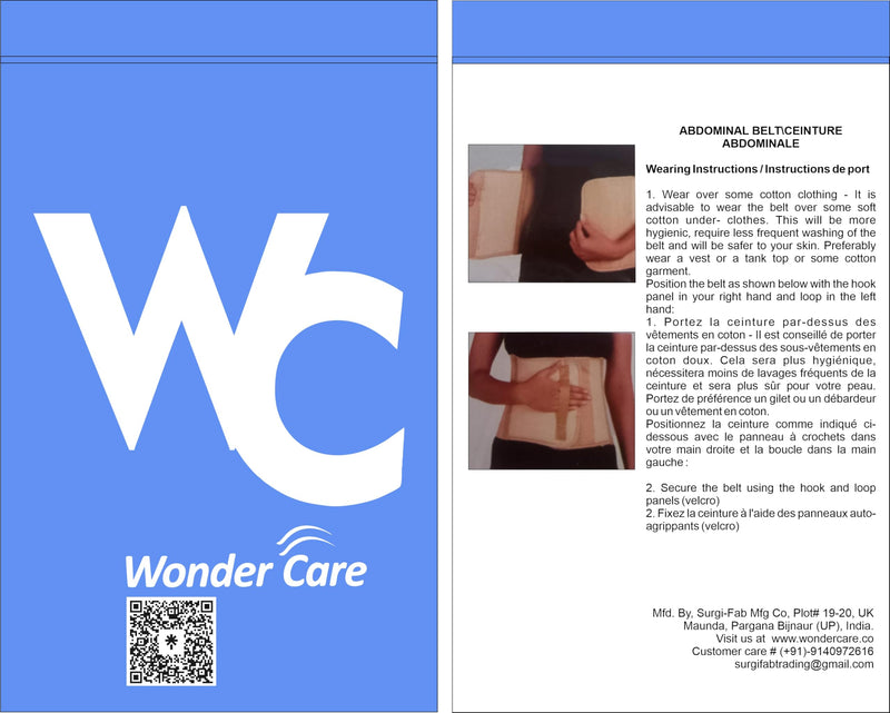 Wonder Care Abdominal Binder for Men and Women/Postpartum Post-Operative Post-Surgery Wrap/Abdomen Navel Umbilical Hernia Support Belt (M) M(32-35")