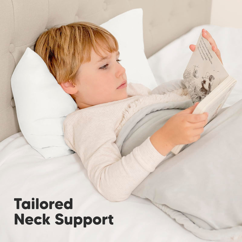 [Australia] - Toddler Pillow with Pillowcase - 13x18 My Little Dreamy Pillow, Organic Cotton Toddler Pillows for Sleeping, Kids Pillow, Travel Pillows, Mini Pillow, Nursery Pillow, Toddler Bed Pillow (Soft White) Soft White 