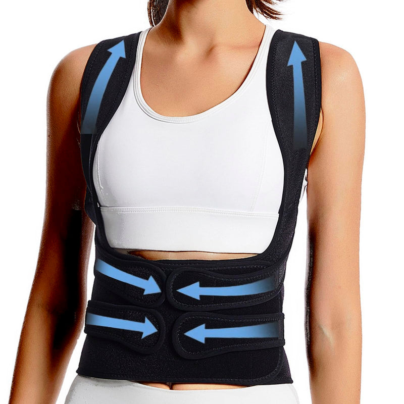 [Australia] - Posbaer back straightener, comfortable and adjustable back support belt, posture correction back for men and women, open your shoulders, black M 