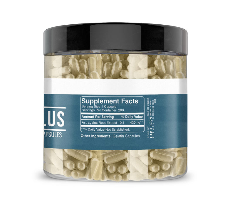 [Australia] - Earthborn Elements Astragalus Extract 200 Capsules, Pure & Undiluted, No Additives 200 Count (Pack of 1) 