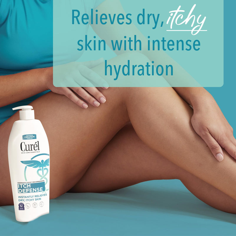 Curel Itch Defense Calming Body Lotion, Moisturizer for Dry, Itchy Skin, Body and Hand Lotion, with Advanced Ceramide Complex, Pro-Vitamin B5, Shea Butter, 13 Oz | Soothes Itchy Skin, Prevents Eczema Flare-Ups, Ceramide Moisturizer, Fragrance-Free, Der...