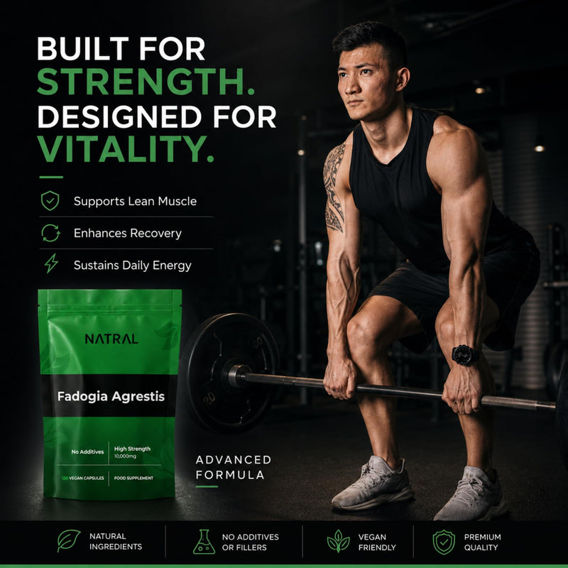 Fadogia Agrestis 10,000mg Equivalent - 120 Vegan Capsules | High Potency Natural Performance & Sports Supplement | Muscle Building & Recovery Support