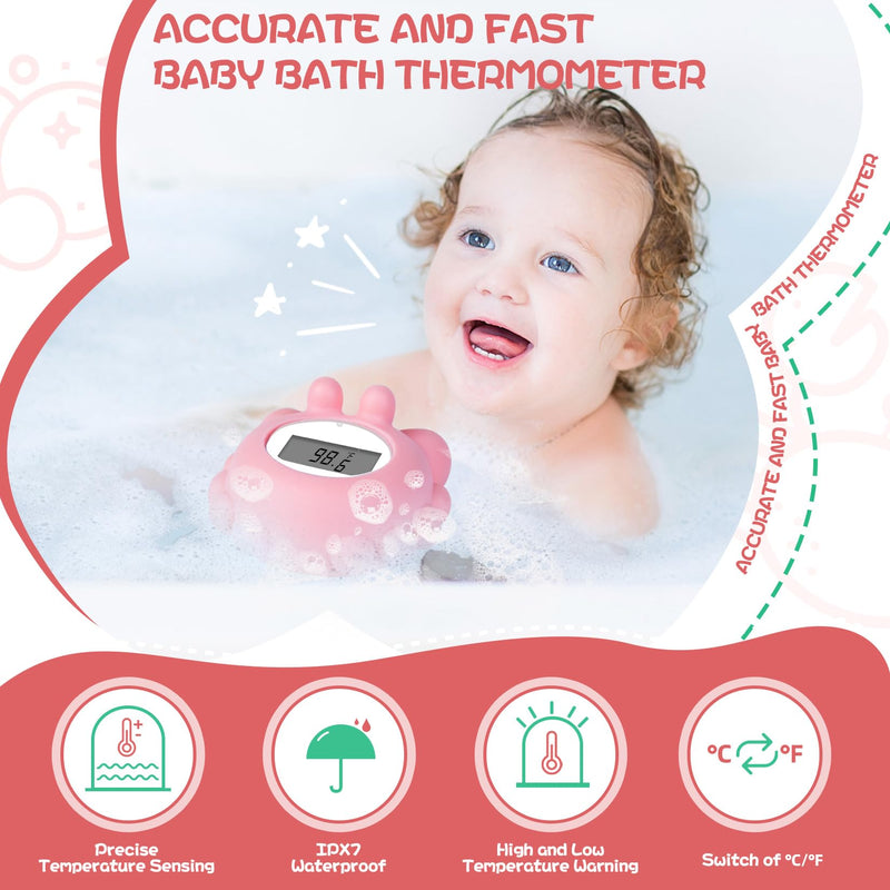 Baby Bath Thermometer Baby Safety, Digital Baby Bath Tub Thermometer with Temperature Alarm, Baby Water Thermometer & Room Thermometer, Baby Bath Thermometer Floating Toy for Infants, Newborn