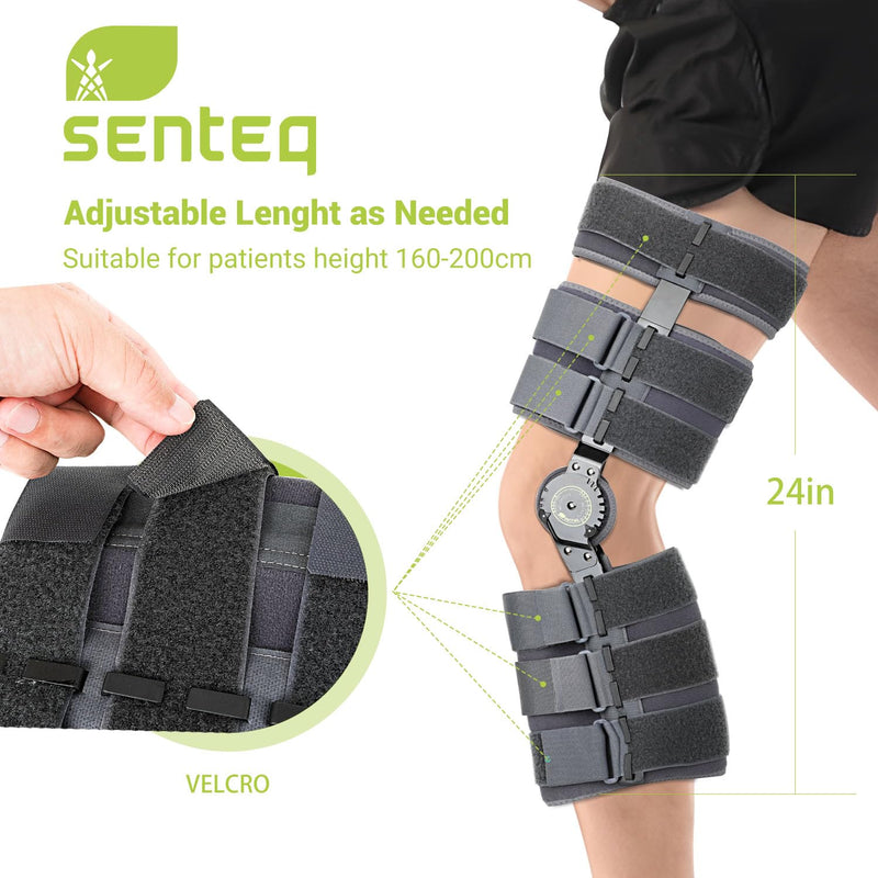 [Australia] - SENTEQ Knee Brace ROM Adjustable Post Op Knee Support Orthosis Immobilizer Protector for Left Leg and Right Leg, Both Men and Women 