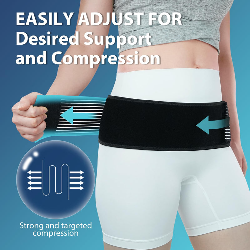 Nvorliy SI Joint Belt Plus Size Sacroiliac Brace Lumbar Lower Back Adjustable Compression Support Belly Band Stabilize Hip & Pelvic Relief Pain for Sciatic Nerve Fits Women and Men (2XL/3XL(50"-60")) 2XL/3XL(50"-60")