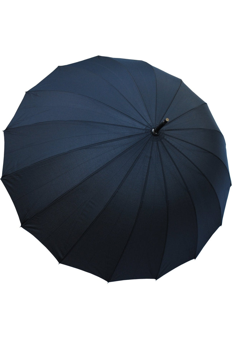 16 Rib - Extra Strong - Windproof Strong Umbrella - Heavy Duty - Auto | Best Triple Layer Reinforced Frame with Fiberglass - Large Straight Auto Umbrella - Black Canopy