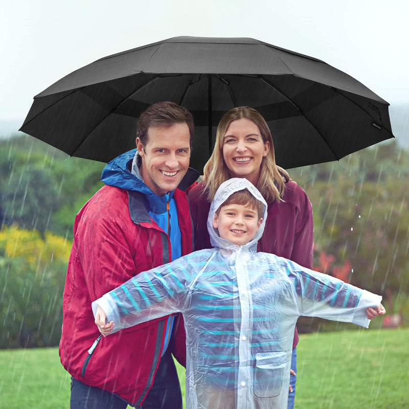 G4Free 62 Inch Large Golf Umbrella & 46inch Umbrella with Carabiner Handle, Windproof for Rain Double Canopy Automatic Open Close.