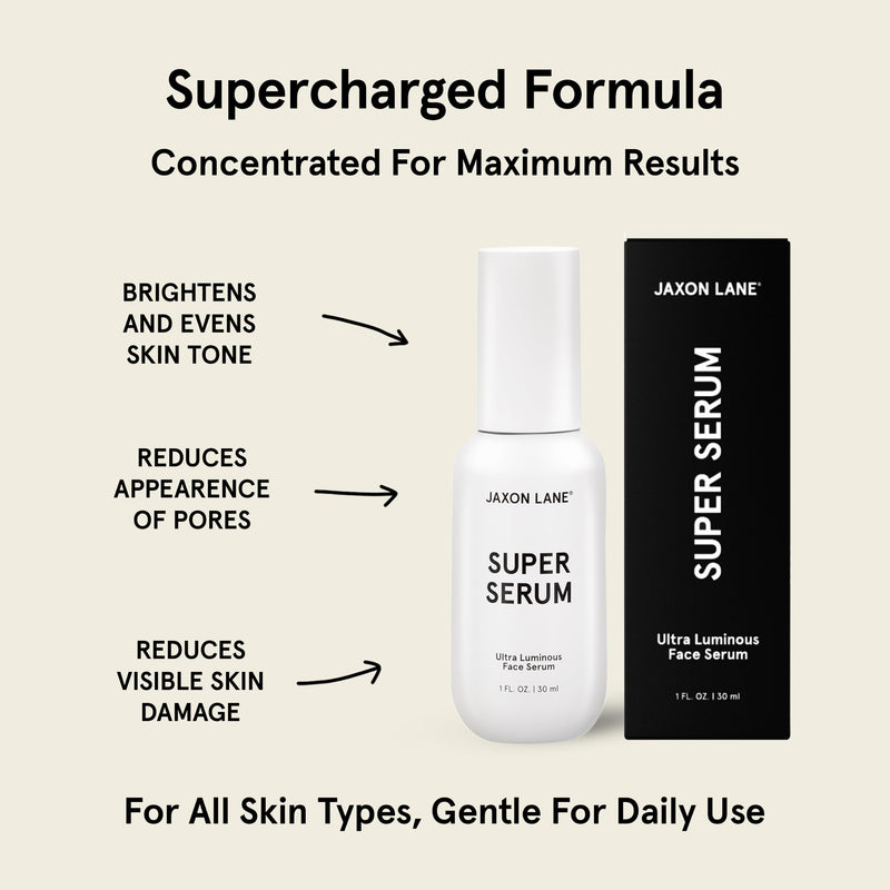 JAXON LANE Super Serum Korean Face Serum for Men, 1 Pack | Vitamin C, Niacinamide, Hyaluronic Acid & Antioxidants Help Improve Uneven Texture & Dull-Looking Skin with Daily Skincare 1 Fl Oz (Pack of 1)