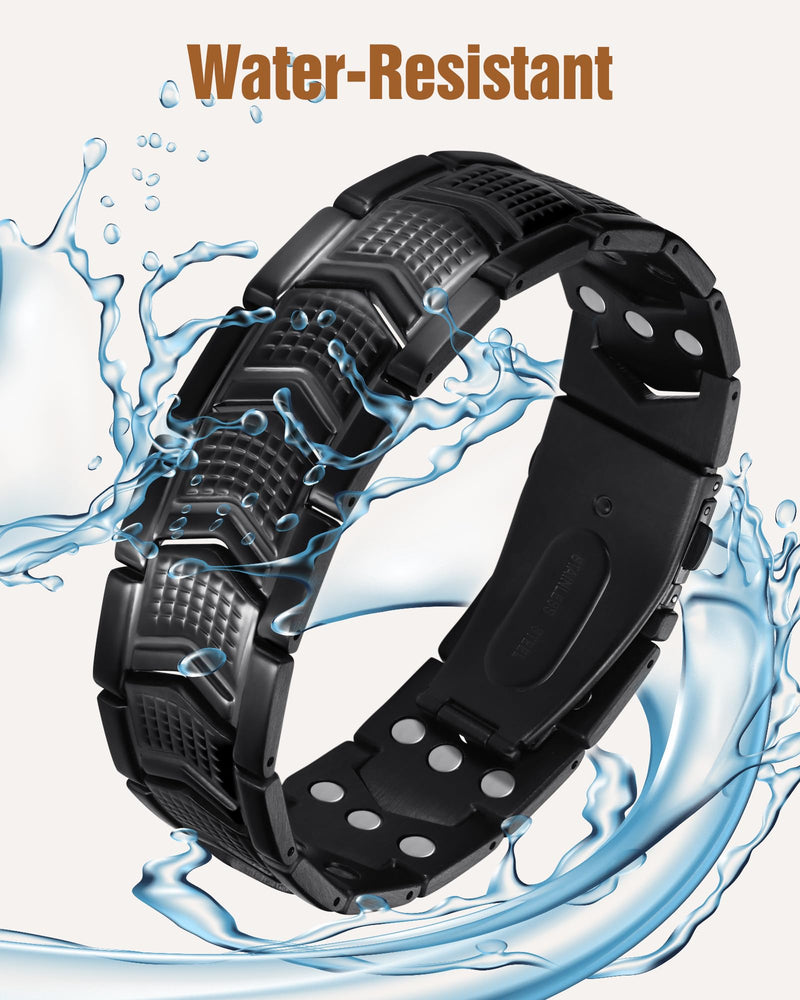 [Australia] - Jecanori 3X Strength Magnetic Bracelets for Men,Premium Fold‚ÄìOver Clasp & Adjustable Length,Ideal Gift for Men Shield 