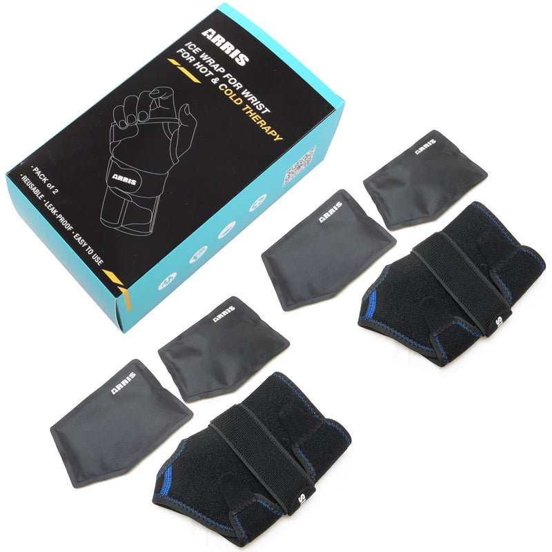 [Australia] - ARRIS Ice Pack for Wrist, 2 Wrist Wraps + 4 Gel Packs for Wrist Pain Relief 
