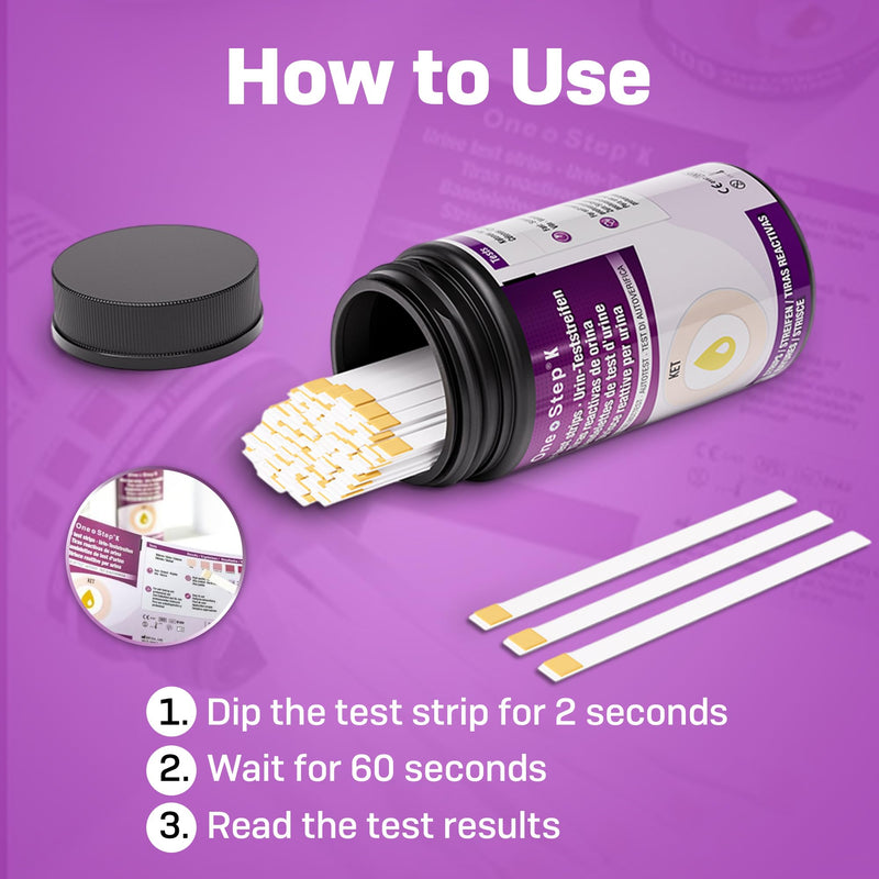 [Australia] - K Ketone Urine Test Strips, 100 x Keto Strips, Test for Ketosis on Ketogenic & Low-Carb Diets, Home Urinalysis Keto Test, Ketosis Checker for Ketone Measuring, Keto Diet Essentials 