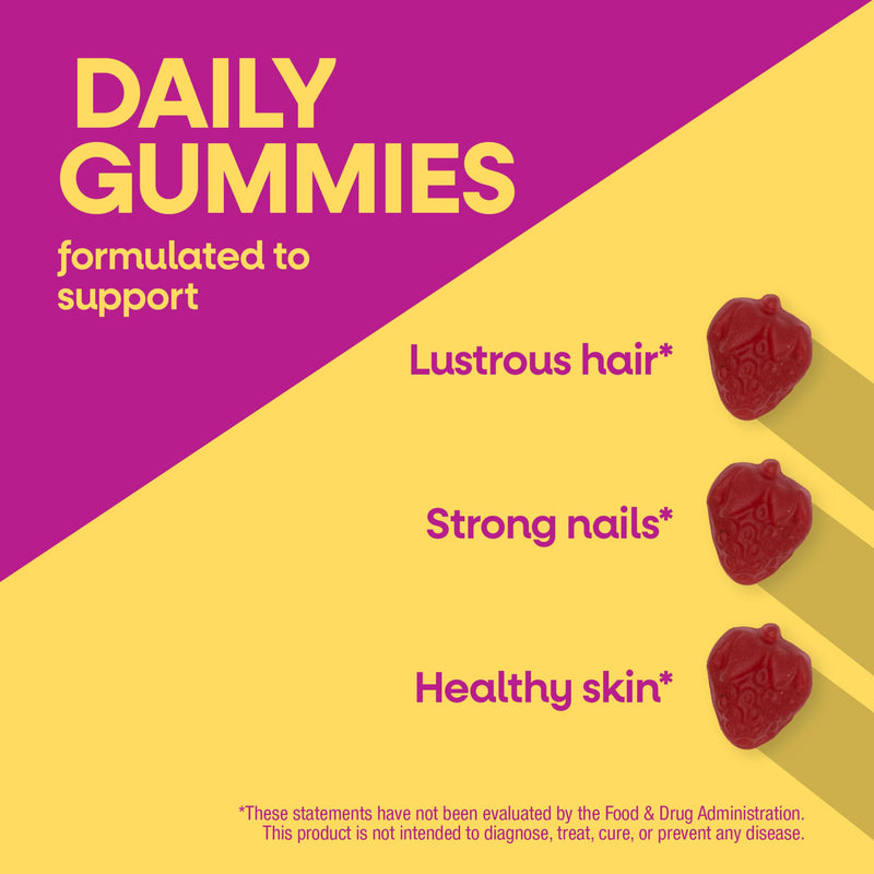 Nature's Way Alive! Premium Hair, Skin & Nails Gummies, Strawberry, 60 ct | Daily Gummy with Collagen and Biotin, Advanced Beauty Formula Supplement with High Potency Antioxidant Vitamins C & E*