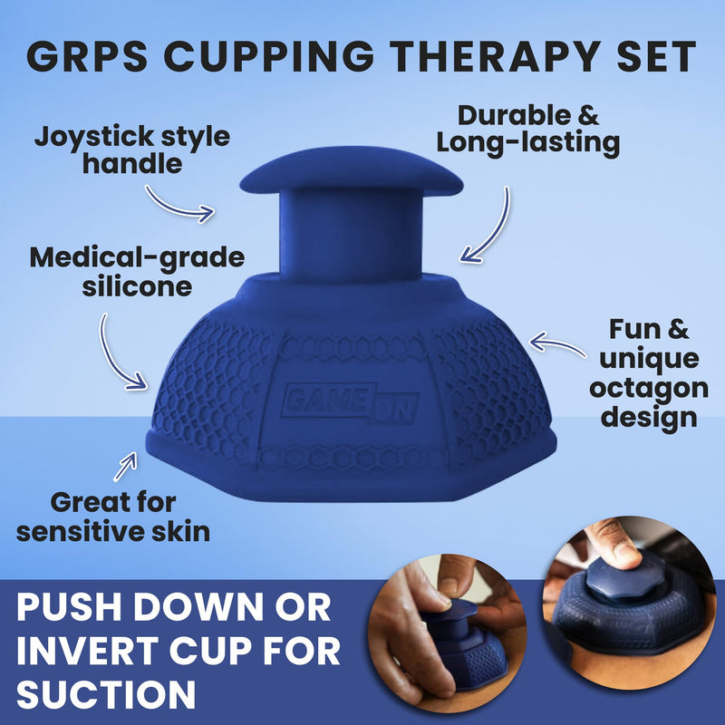 [Australia] - Cupping Therapy Set – Cupping Kit for Massage Therapy – Silicone Cups – Massage Cups – Smart Cupping for Fascia and Myofascial Release (Large, Blue) Large 