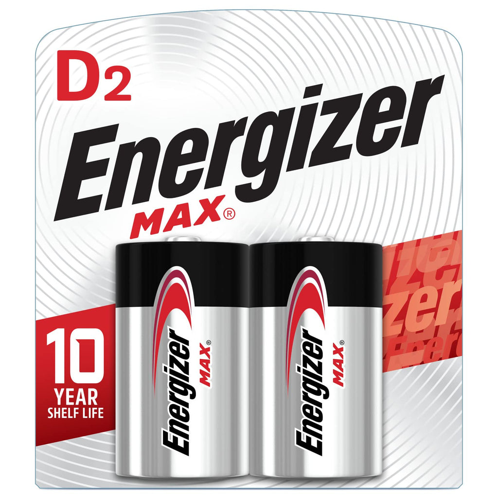 Energizer MAX D Batteries (2 Pack), D Cell Alkaline Batteries 2