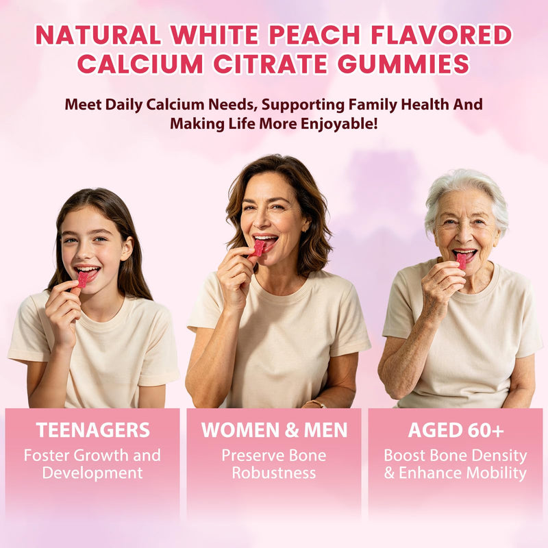 Calcium Citrate 1200 mg Gummies with Vitamin d3, K2, Magnesium, Zinc for Bone, Muscle & Immune Support, High Absorption Calcium Citrate Supplement for Women & Men, Sugar Free - 30 Day Supply