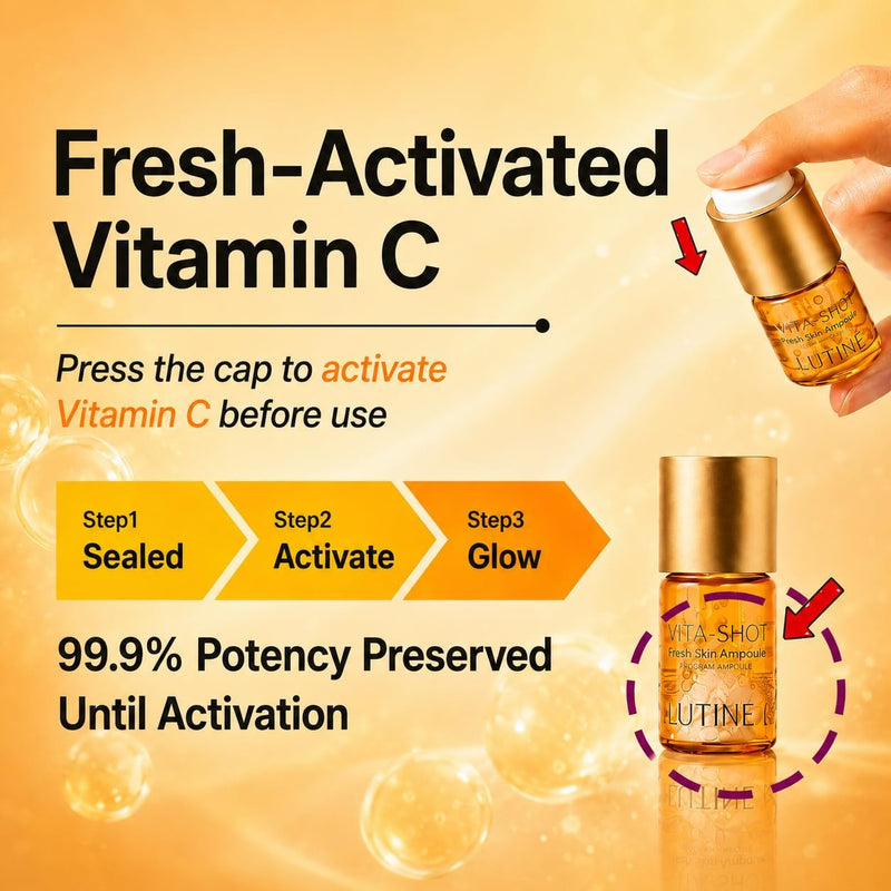 Vita-Shot Vitamin C Ampoule – Vitamin C Face Serum with Ectoine & Glyceryl Glucoside, Korean Skincare Ampoule for Daily Use 0.23 Fl Oz (Pack of 2)