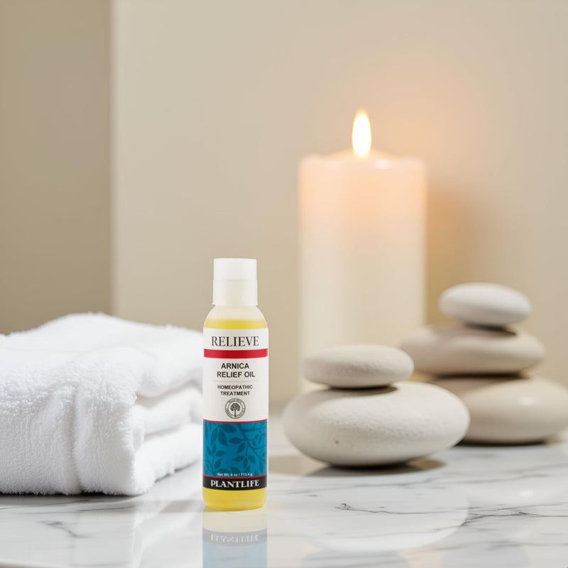[Australia] - Plantlife Arnica Relieve Oil - Relieve Products are a Homeopathic Solution for Everyday Use - Works Quickly and Effectively - Made in California Unscented 4 Fl Oz (Pack of 1) 