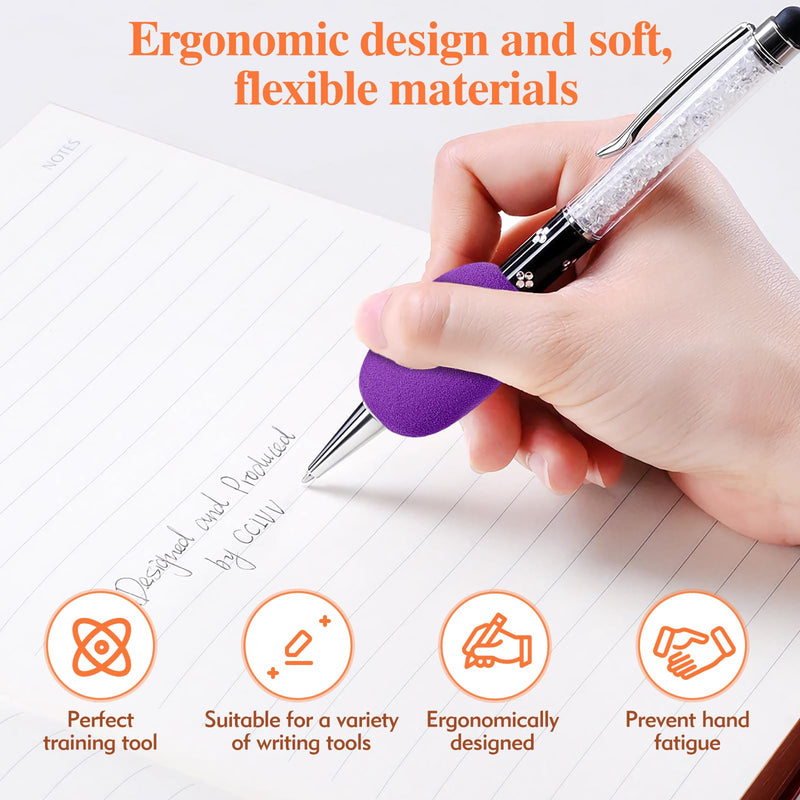 [Australia] - Pencil Grips 6-Pack - Soft Cushioned Handwriting Grip for Kids & Adults, Ergonomic Writing Aid for Better Pencil Control Ideal for Left & Right Handed 