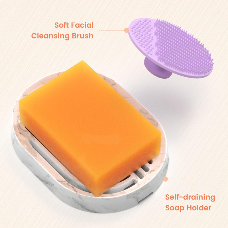 Kojic Acid Soap, Turmeric Soap Bar for Dark Spots remover for face and body with Collagen, Vitamin E, Retinol, Hyaluronic Acid, Shea Butter,Original Japanese Complex, 2 Bars With Face Scrubber 2Pack*100g