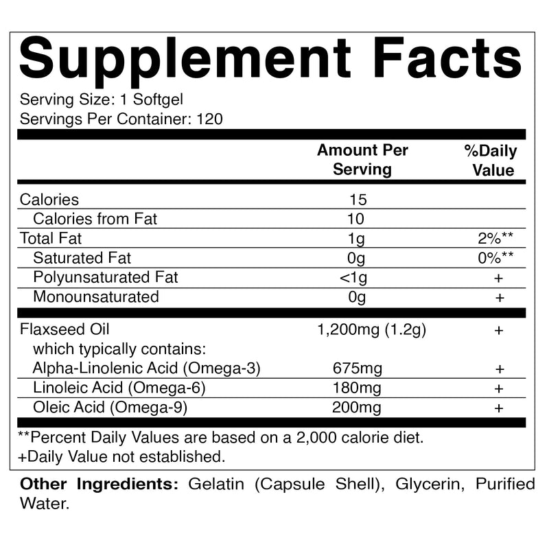 [Australia] - Vitamatic Flaxseed Oil 1200 mg ‚Äì 120 Softgels Cold-Pressed Flaxseed Oil with 675 mg ALA Omega-3 ‚Äì Supports Heart Health & Overall Wellness 