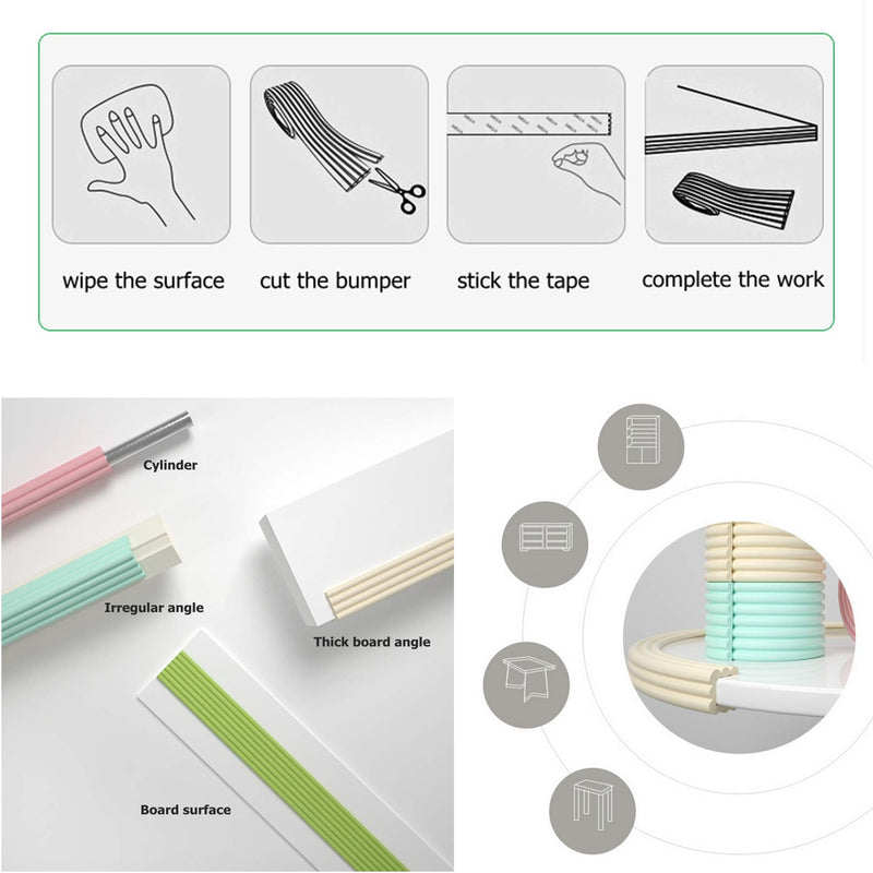 [Australia] - Multifunctional Edge and Corner Guard Coverage Baby Safety Bumper DIY 6.5 Ft (Rice White) Rice White 