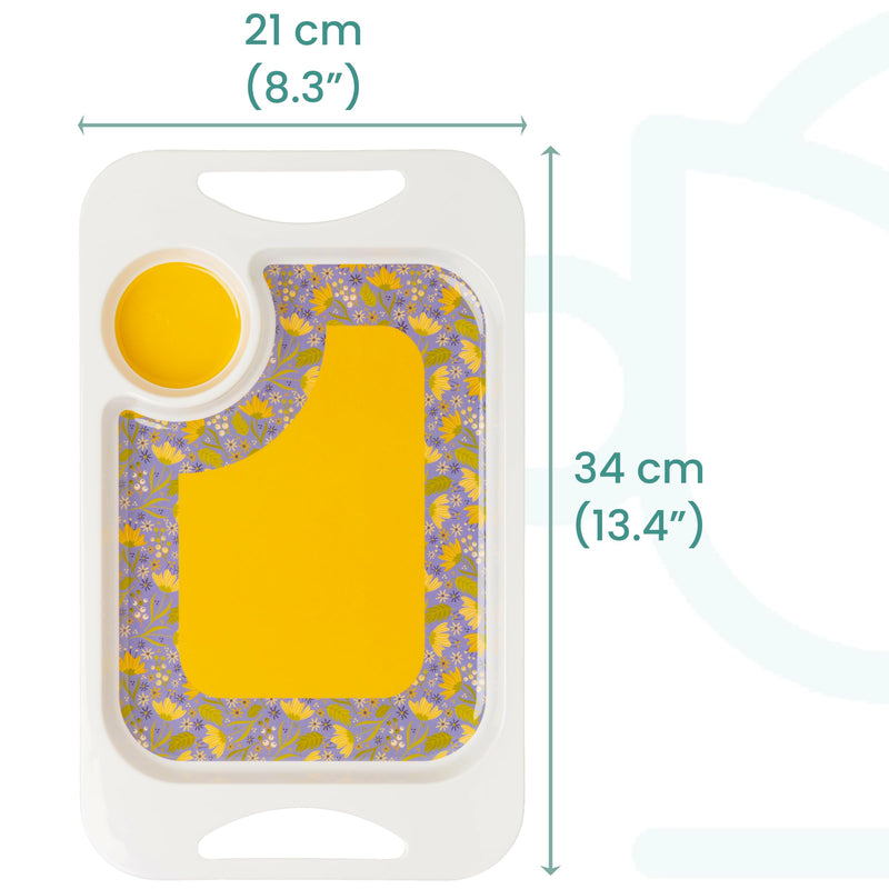 Sippy Cup for Adults, Cup lids & Coordinating Snack Tray Bundle for Elderly. 400ml/14oz Cup Capacity, Tray 33.8cmx20.6cm. Lightweight, Melamine, Perfect Snack Bundle (Yellow) Yellow