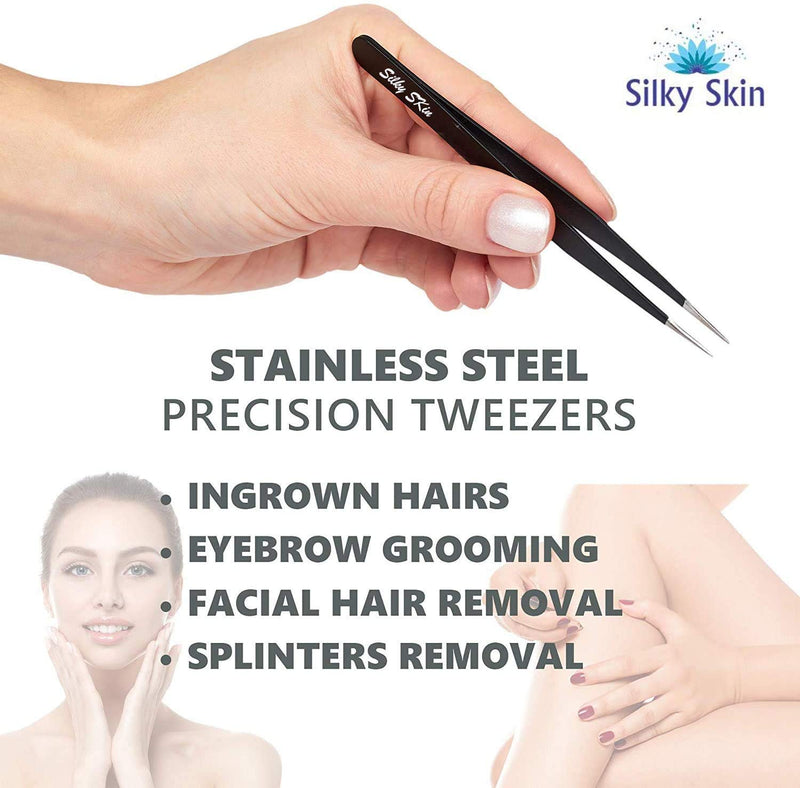 [Australia] - Silky Skin Exfoliating Body Brush for treating and preventing razor bumps and ingrown hairs for men and women, flexible bristle brush to eliminate shaving irritation for face 