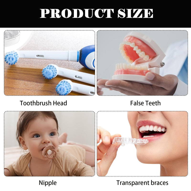 [Australia] - 2 braces box, denture box, braces box cleaning box, three in one denture box, box for dental splints, dental splint cleaning, portable dental prostheses container (black + royal blue) 