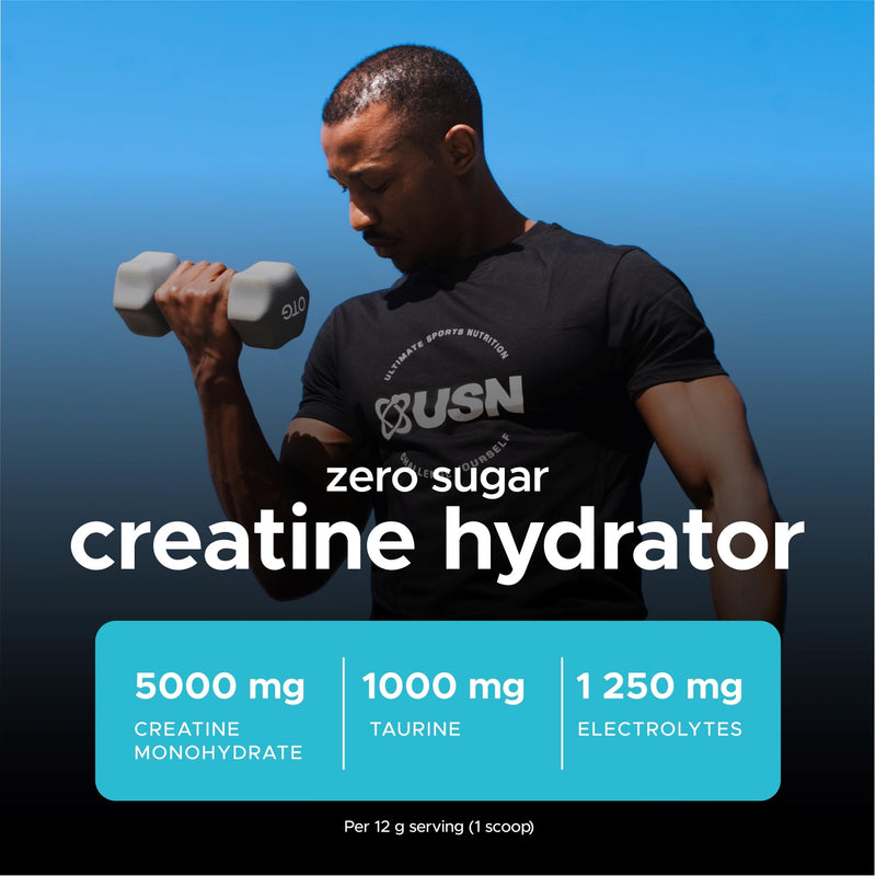 USN Creatine Hydrator Powder | Creatine Monohydrate with Electrolytes | Hydration, Strength & Performance Support | Intra Workout for Endurance & Recovery | 330g (30 Servings) | Orange